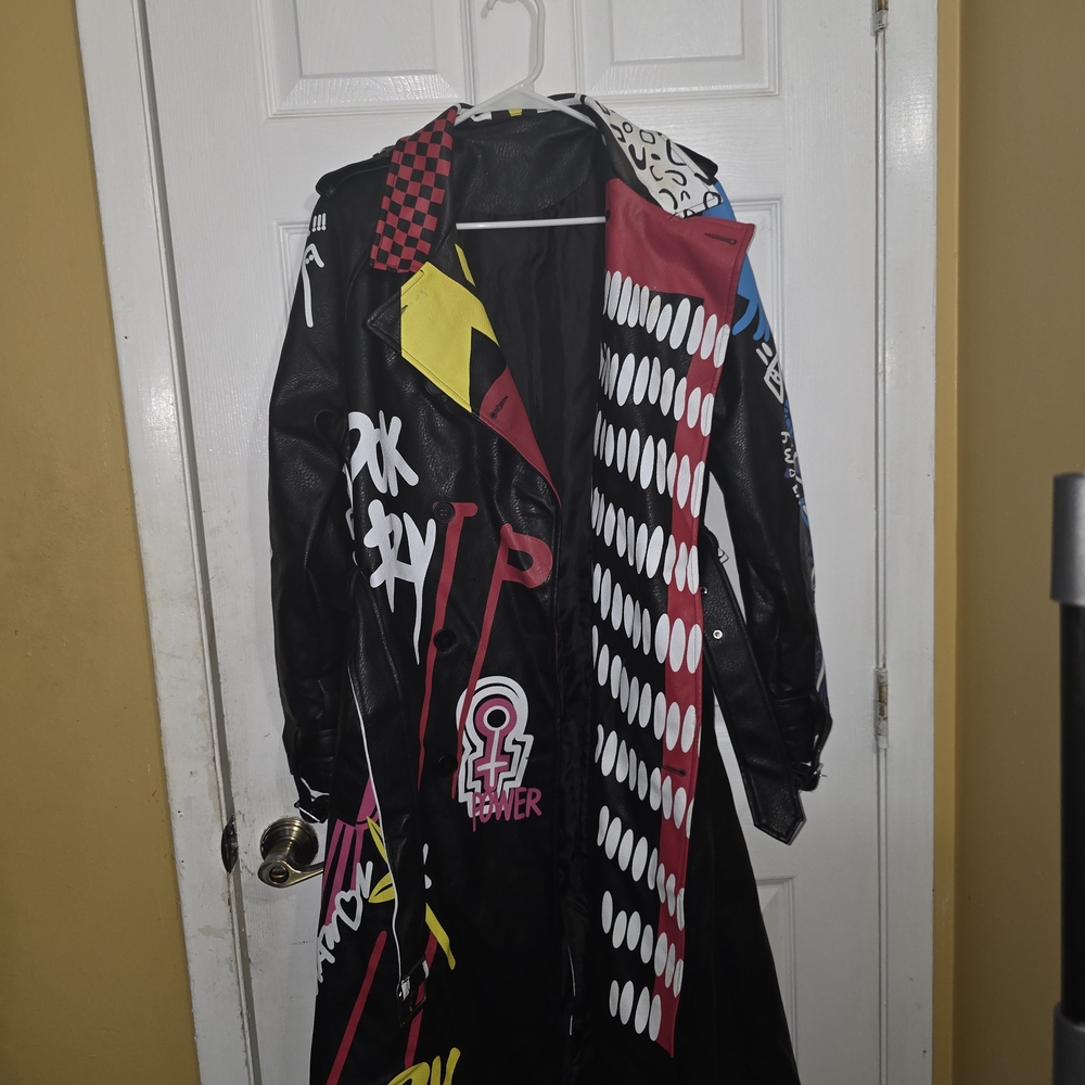 Colorful Graphic Leather Jacket